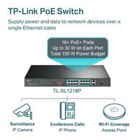 TP-Link 16-Port 10/100 Mbps + 2-Port Gigabit Rackmount Poe Switch With 16-Port Poe+ - W128289920C2