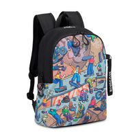 Rivacase Agora Backpack School Backpack Black, Multicolour Polyester - W128291336