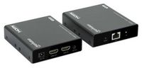 Manhattan 4K Hdmi Over Ethernet Extender Kit, Extends 4K@60Hz Signal Up To 70M With A Single Cat6 Ethernet Cable, Transmitter And Receiver, Power Over Cable (Poc), Black, Three Year Warranty, Box - W128292029