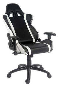 LC-POWER Video Game Chair Pc Gaming Chair Black, White - W128302055