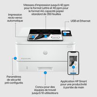 HP Laserjet Pro 4002Dn Printer, Print, Two-Sided Printing; Fast First Page Out Speeds; Energy Efficient; Compact Size; Strong Security - W128283658
