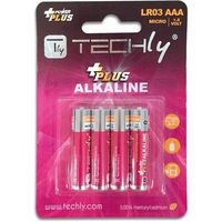 Techly AAA ALKALINE PLUS BATTERIES LR03 4PCS - W128318773