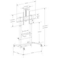 Techly TROLLEY FLOOR STAND/SUPPORT 52"-110" WITH 2 SHELVES - W128319039