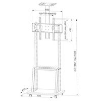 Techly FLOOR SUPPORT WITH SHELF FOR LCD/LED/PLASMA 32-70" - W128319045
