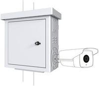 Lanview by Logon Mini Radius Pole Mounted  CCTV Cabinet For 4 cameras - W128318542