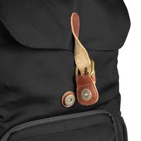 Mantona Luis Junior Backpack Black, Brown Leather, Metal, Polyester, Synthetic - W128328063