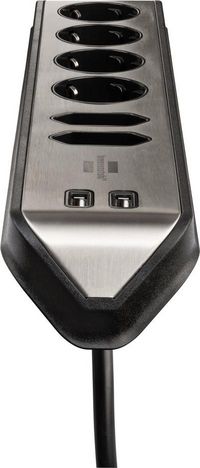 Brennenstuhl Power Extension 2 M 6 Ac Outlet(S) Indoor Black, Silver - W128328956
