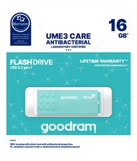 Goodram Usb 3.0 Ume3 Care Usb Flash Drive 16 Gb Usb Type-A 3.2 Gen 1 (3.1 Gen 1) Turquoise - W128329906