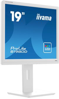 iiyama ProLite B1980D-W5 LED display 48.3 cm (19") 1280 x 1024 @60Hz (1.3 megapixel), VGA/DVI Input, White - W128359491