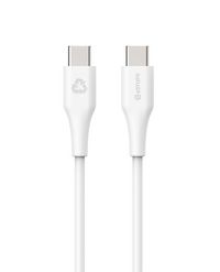 eSTUFF INFINITE Super Soft USB-C to USB-C Cable 0.5m White - 100% Recycled Plastic - W128298443