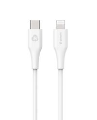 eSTUFF INFINITE Super Soft USB-C to Lightning Cable to Cable MFI 2m White - 100% Recycled Plastic - W127222011