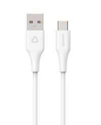 eSTUFF INFINITE Super Soft USB-C to USB-A Cable 1m White - 100% Recycled Plastic - W128202909