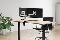 Neomounts Newstar Full Motion Dual Desk Mount (clamp & grommet) for two 10-27" Monitor Screens, Height Adjustable - Silver - W124450656