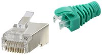 LOGON PROFESSIONAL RJ45 CAT6 SHIELDED EASY CONNECTOR+GREEN BOOT - 50PCS - W128318615