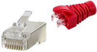 LOGON PROFESSIONAL RJ45 CAT5e SHIELDED EASY CONNECTOR+RED BOOT - 50PCS - W128318598