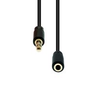 ProXtend Mini-Jack 3-Pin Slim Extension Cable Black 0.5M - W128365938