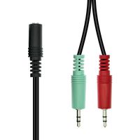 ProXtend Mini-Jack 4-Pin to 2x 3-Pin Cable F-M Black 40cm - W128365921