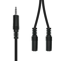 ProXtend Mini-Jack 3-Pin to 2x 2-Pin Cable M-F Black 20cm - W128365954