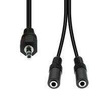ProXtend Mini-Jack 3-Pin Splitter Cable M-F Black 20cm - W128365947