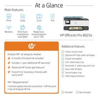 HP Officejet Pro Hp 8025E All-In-One Printer, Home, Print, Copy, Scan, Fax, Hp+; Hp Instant Ink Eligible; Automatic Document Feeder; Two-Sided Printing - W128258044