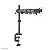 Neomounts Newstar Full Motion Dual Desk Mount (clamp & grommet) for two 10-27" Monitor Screens, Height Adjustable - Black - W125066486
