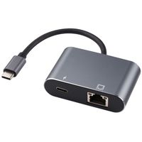 MicroConnect USB-C male to RJ45 network & USB-C PD charging female - W128340446