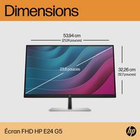 HP E-Series E24 G5 computer monitor 60.5 cm (23.8") 1920 x 1080 pixels Full HD LED Silver, Black - W128439416