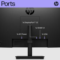 HP P22h G5 computer monitor 54.6 cm (21.5") 1920 x 1080 pixels Full HD Black - W128439433