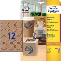 Avery Self-Adhesive Label Circle Permanent Brown 300 Pc(S) - W128443760