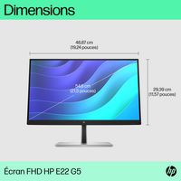 HP E-Series E22 G5 Computer Monitor 54.6 Cm (21.5") 1920 X 1080 Pixels Full Hd Led Black, Silver - W128443329