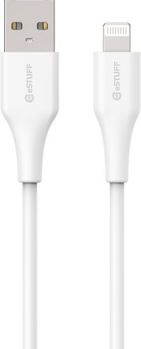 eSTUFF INFINITE Super Soft USB-A to Lightning Cable to Cable MFI 1m White - 100% Recycled Plastic - W128188389