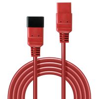 Lindy 3m C20 to C19 Mains Extension Cable, lead free, red - W128456576