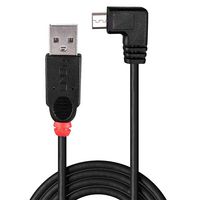 Lindy 2m USB 2.0 Type A to Micro-B Cable, 90 Degree Right Angle - W128456638