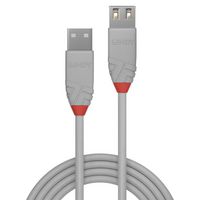 Lindy 1m USB 2.0 Type A Extension Cable, Anthra Line, Grey - W128456788