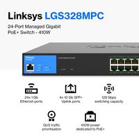 Linksys Lgs328Mpc Managed L3 Gigabit Ethernet (10/100/1000) Power Over Ethernet (Poe) Black - W128265793