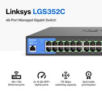 Linksys Network Switch Managed Gigabit Ethernet (10/100/1000) Power Over Ethernet (Poe) Black - W128274031