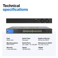 Linksys Lgs328Pc Network Switch Managed L2 Gigabit Ethernet (10/100/1000) Power Over Ethernet (Poe) - W128274877