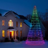 Twinkly Twinkly Light Tree – App-controlled Flagpole Christmas Tree with 300 RGB+W LEDs, 2 Meters - W127223918