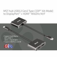 Club3D Mst Hub Usb3.2 Gen2 Type-C(Dp Alt-Mode) To Displayport + Hdmi 4K60Hz M/F - W128560520