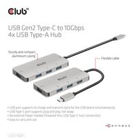 Club3D Usb Gen2 Type-C To 10Gbps 4X Usb Type-A Hub - W128561434