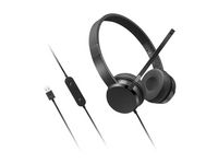 Lenovo Headphones/Headset Wired Head-Band Music/Everyday Usb Type-A Black - W128562294