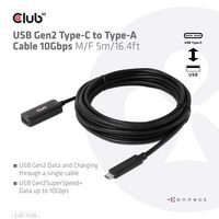 Club3D Usb Gen2 Type-C To Type-A Cable 10Gbps M/F 5M/16.4Ft - W128566093