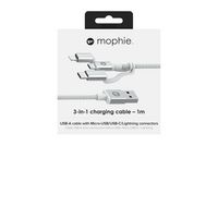 Mophie Charge and Sync Cable- USB-A to Micro/USB-C/LTG- 1M- - W128589067