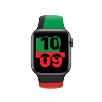 Apple Apple MUQ63ZM/A Smart Wearable Accessories Band Black, Green, Red Fluoroelastomer - W128597269