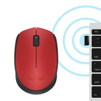 Logitech M171 Wireless Mouse, RF Wireless, Alkaline, Red - W125282025