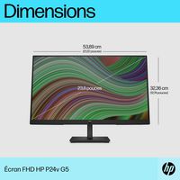 HP P24v G5 computer monitor 60.5 cm (23.8") 1920 x 1080 pixels Full HD Black - W128439441