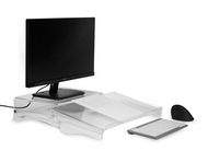BakkerElkhuizen Q-Riser 110 61 Cm (24") Transparent Desk - W128442026