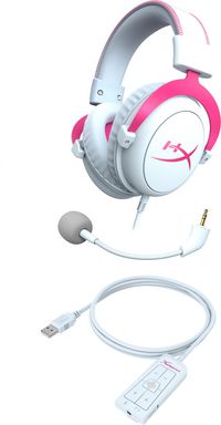 HP Hyperx Cloud Ii - Gaming Headset (White-Pink) Wired Head-Band Pink, White - W128781058