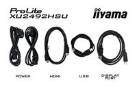 iiyama 24" ETE IPS-panel, 1920x1080@100Hz, 250cd/m², Speakers, HDMI, DP, 0,4ms, FreeSync, USB-HUB 4x 3.2 (23,8" VIS) - W128609706