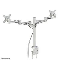 Neomounts Neomounts by Newstar Full Motion Dual Desk Mount (clamp) for two 10-27" Monitor Screens, Height Adjustable - Silver - W125150296